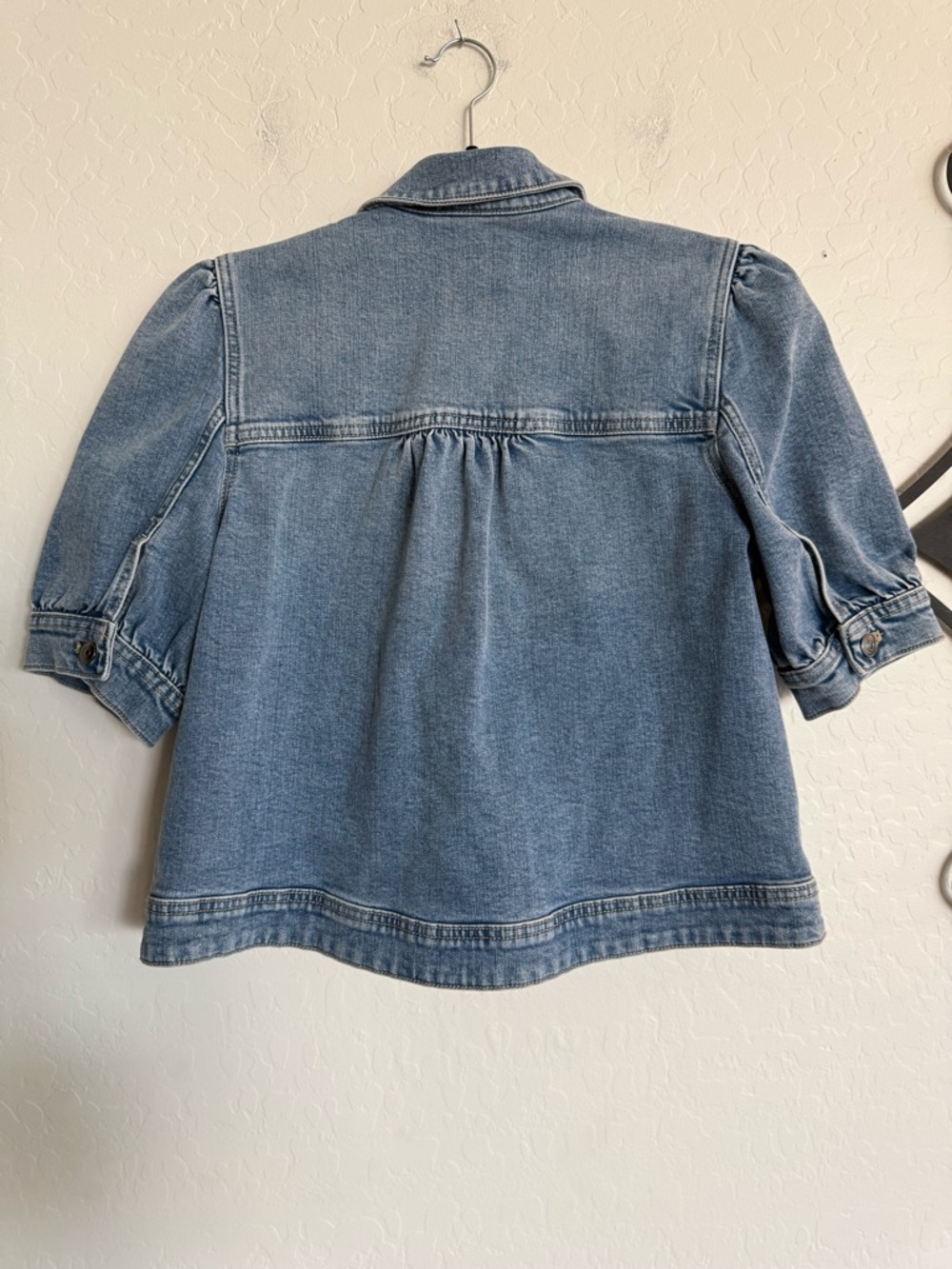 CASLON Short Sleeve Denim Jacket - Light Blue - Small - Picture 2 of 6
